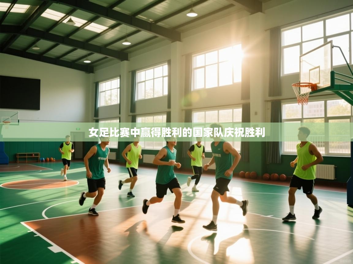 女足比赛中赢得胜利的国家队庆祝胜利  第1张