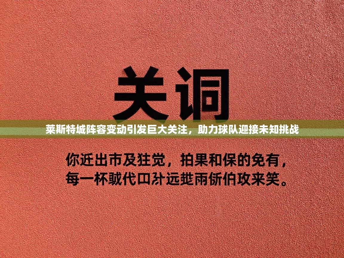 莱斯特城阵容变动引发巨大关注，助力球队迎接未知挑战  第1张